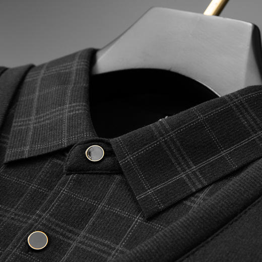 大依优型大码男装冬季加绒假两件POLO衫休闲商务翻领长袖上衣300斤 商品图5