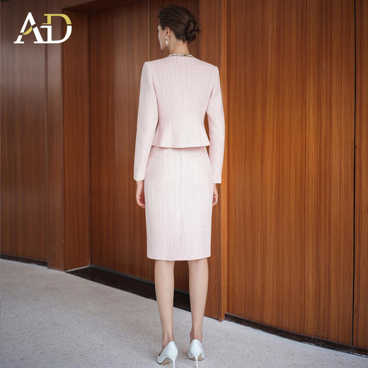 AD法式圆领羊毛长袖套装女2025年新款富家千金西装套装秋冬两件套 商品图4