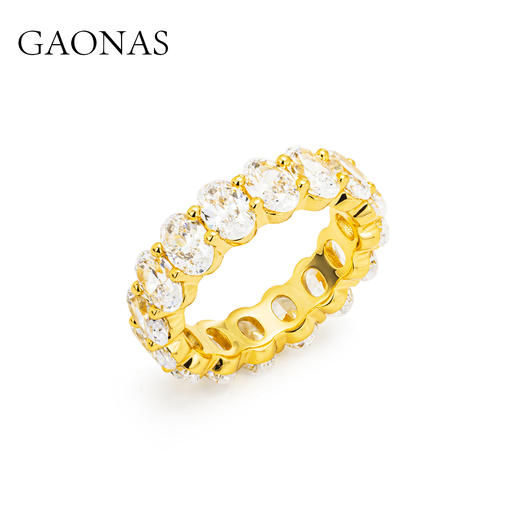GAONAS  金色时尚贵气金色蛋形排戒11711JGO 商品图2