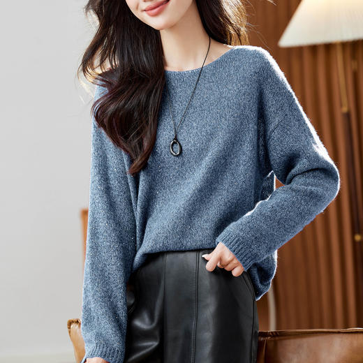 别致漂亮早秋上衣，慵懒风套头毛衣针织羊毛衫CC-66-6064 商品图2