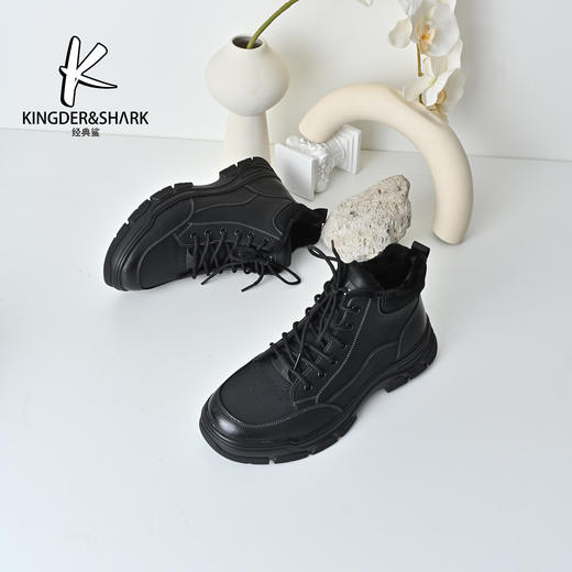 经典鲨2025年冬季专柜新款男士加绒加厚御寒工装休闲鞋KW362-555051 商品图4