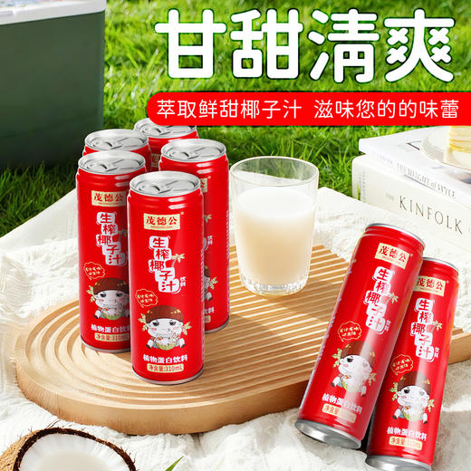 茂德公海南生榨椰子汁310ml*10罐 果汁椰奶罐装椰汁饮料休闲饮料 商品图3