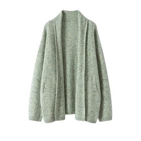 100纯山羊绒秋冬高级感穿搭睡袍领羊绒衫女