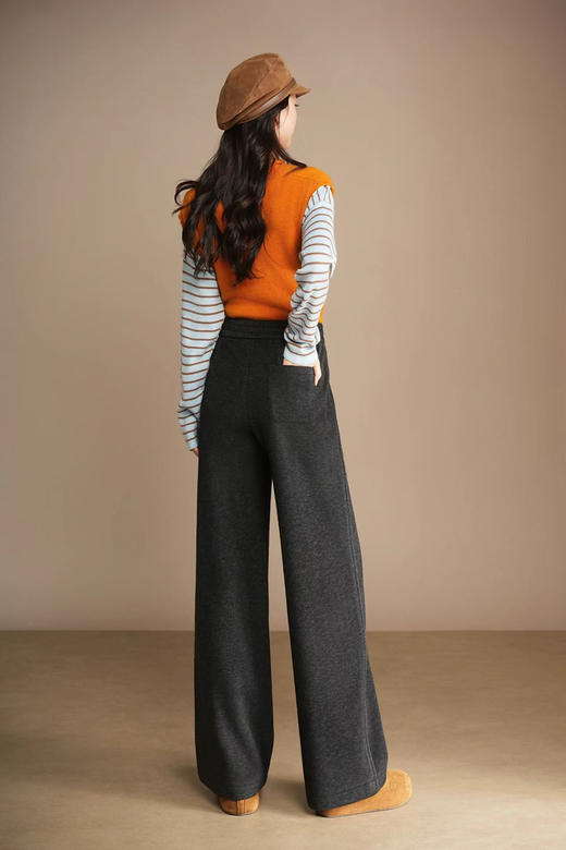 羊绒休闲直筒裤 商品图2