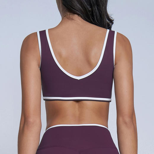 跃牌【轻匀系列】新款撞色宽肩带运动内衣防震女一体式瑜伽文胸户外健身服WX6368 商品图3