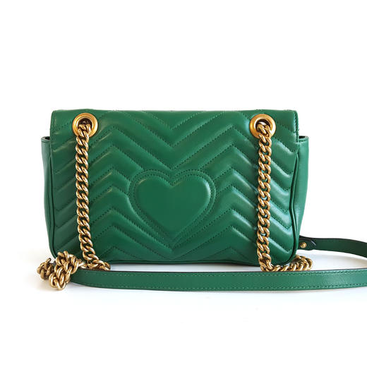 【95新】Gucci古驰Marmont系列443497绿色马蒙26链条包单肩斜挎包女士051125AK05 商品图3