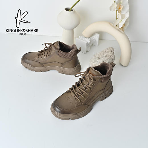 经典鲨2025年冬季专柜新款男士加绒加厚御寒工装休闲鞋KW362-555051 商品图5