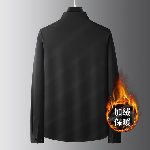 大依优型大码男装加绒衬衫长袖翻领休闲商务打底衫上衣300斤 商品图2
