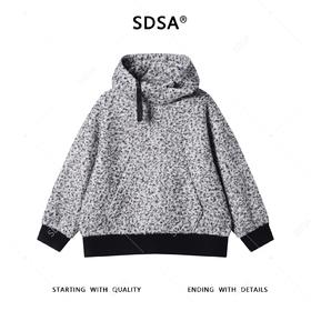 SDSA秋冬新款痞帅男装潮牌撞色拉链立领连帽卫衣休闲百搭套头上衣