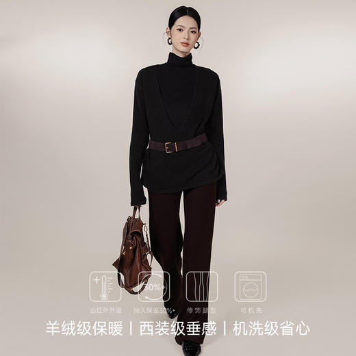 【新品】Chrissie Morris 颗里“猫感”保暖阔腿裤【YW】【佳人严选】 商品图2