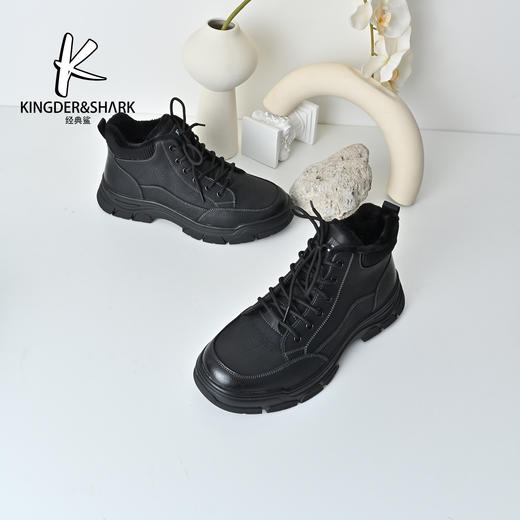 经典鲨2025年冬季专柜新款男士加绒加厚御寒工装休闲鞋KW362-555051 商品图2