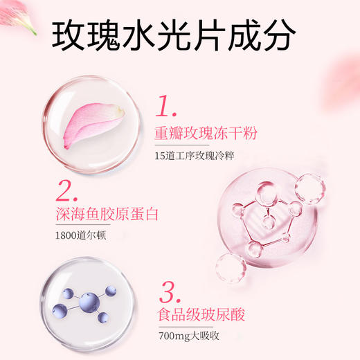 【爱你老己】玫瑰水光片（口服玻尿酸+重瓣玫瑰冻干粉+深海鱼胶原蛋白） 30g/瓶 商品图1