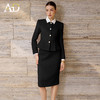 AD黑色圆领羊毛套装女修身显瘦名媛范小香风两件套2025新款外套 商品缩略图0