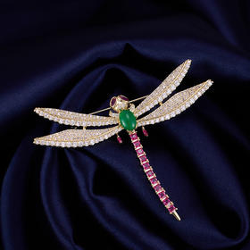 高级感珠宝款设计奢华蜻蜓胸针，重工微镶锆石昆虫胸花LY-Z-377