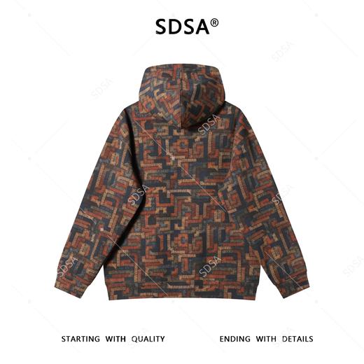 WY1325SDSA男士秋冬新款痞帅男装时尚彩色拼色连帽卫衣百搭宽松套头上衣 商品图5