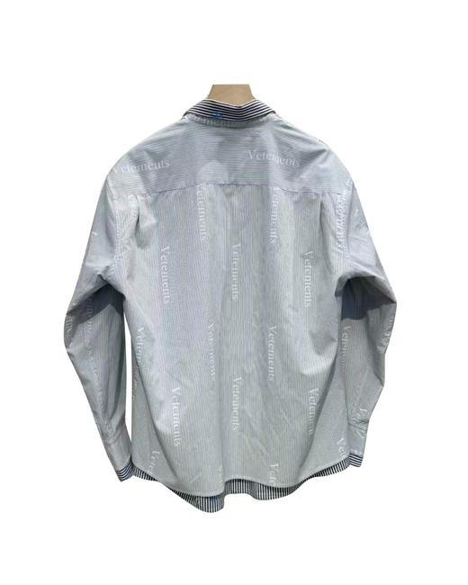 男款印花假两件长袖衬衫hu 商品图1