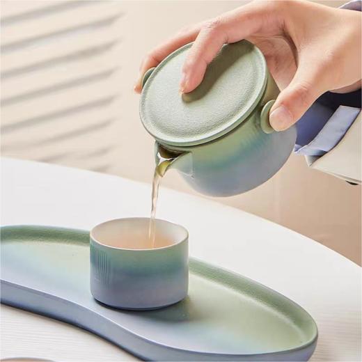 只此青绿旅行茶具套装便携式快客杯泡茶壶一壶三杯 商品图2