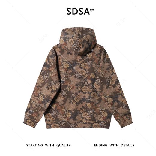 WY1399SDSA男士秋冬新款痞帅男装潮牌扎染植物花卉连帽卫衣舒适简约上衣 商品图5