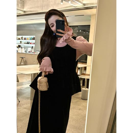 25AW上新 甜甜同款【摩洛深冬】花边丝绒两穿背心马甲+花边丝绒半身裙 商品图1