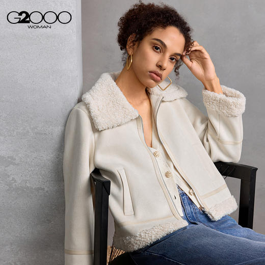 G2000女装FW25【舒适弹】保暖毛领厚夹克外套58281040 商品图0
