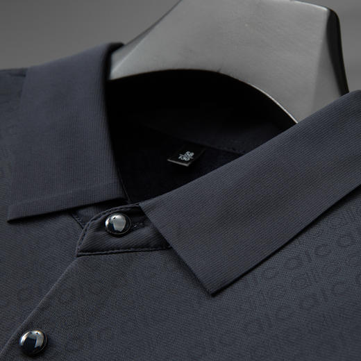 大依优型大码男装秋冬免烫加绒翻领长袖衬衫休闲商务衬衣上衣300斤 商品图3