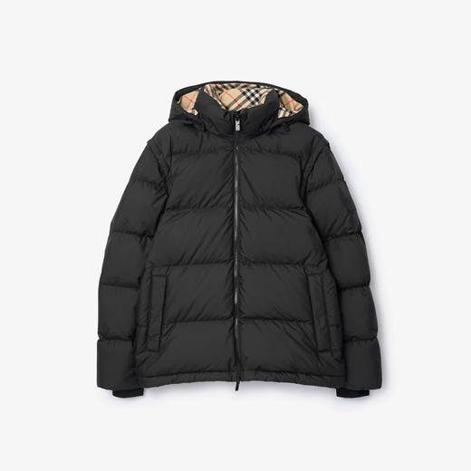 BURBERRY 巴宝莉 男士马术骑士徽标贴片可拆式衣袖羽绒服 黑色 8112660 A1189 商品图0