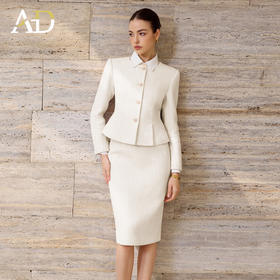 AD轻奢小香风西装套装女两件套高级感气质正装通勤装羊毛2025新款