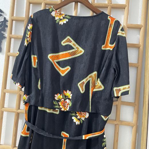 「断码清仓」字母真丝连衣裙 L码 ZFYY081 商品图1