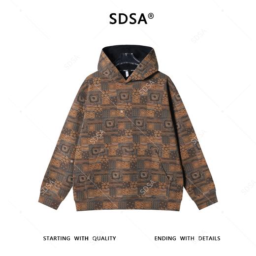 WY1344SDSA男士秋冬新款痞帅男装高街宽松撞色设计连帽卫衣百搭舒适上衣 商品图1