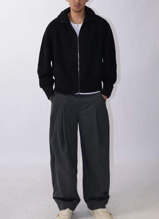 男款褶皱西裤长裤hu 商品图3