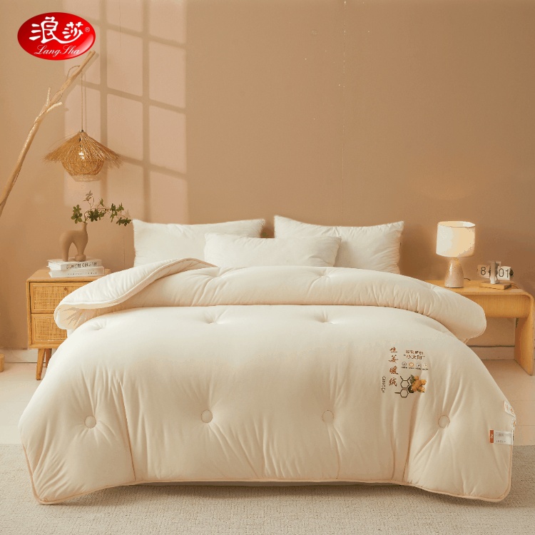 热卖中~ 浪莎家纺【 A 类针织棉生姜暖绒加厚秋冬被】无甲醛，无异味，母婴级安全标准