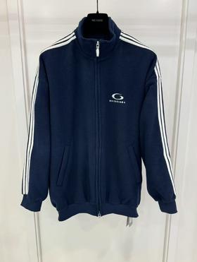 中性款条纹立领外套la004