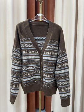 「断码清仓」复古休闲毛衣咖色/蓝色  ZFYY045/ZFYY046