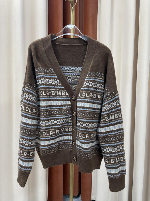 「断码清仓」复古休闲毛衣咖色/蓝色  ZFYY045/ZFYY046 商品图0