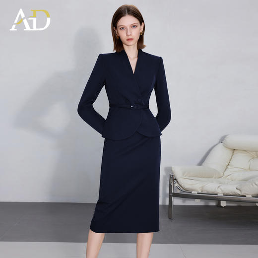 AD气质时尚V领西装套装女2025新款收腰显瘦职业装气质通勤工作服 商品图2