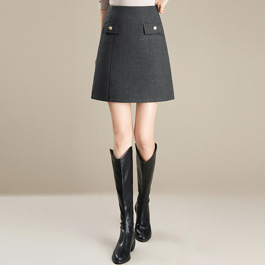 「自」全新升级【铂金会员119/天猫159/差价40】(21651)洛诗琳法式气质小香风亮片半身裙2025冬季新款高腰显瘦A字裙 商品图1