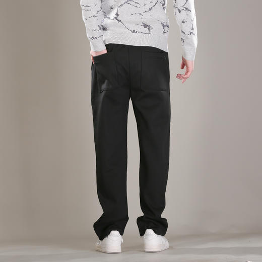 DRONKOO 2025 半松紧前织带皮标麦穗纹复合绒厚休闲长裤 商品图4