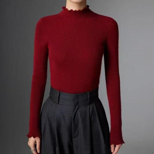 【YW】无忧购 糖果色木耳中领针织打底衫（截单后3-5天发货） 商品图9