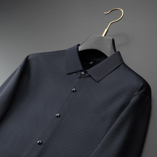 大依优型大码男装秋冬免烫加绒翻领长袖衬衫休闲商务衬衣上衣300斤 商品图4