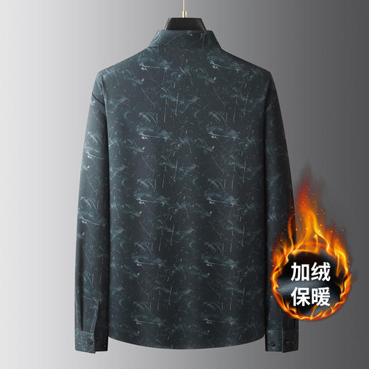 【DDA】大依优型大码男装加绒翻领衬衫长袖休闲设计感秋冬免烫上衣300斤 商品图2