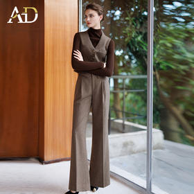 AD法式复古西装马甲女2025新款秋冬高级感修身英伦上衣羊毛马甲