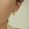 Oflye潮流饰品   简约高级感素圈耳环女新款车花精致耳扣时尚耳饰 商品缩略图0