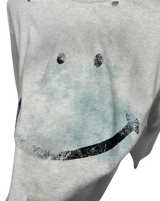 男款破洞做旧印花长袖T恤hu019 商品图2