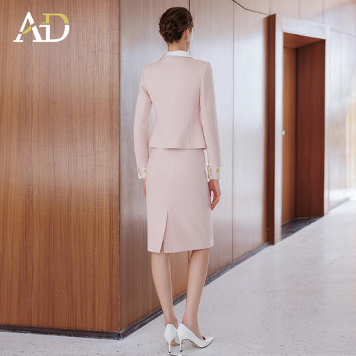 AD拼色名媛范两件套时尚气质女神范西装套装裙高端羊毛呢子职业装 商品图4