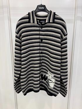 女款条纹针织毛衣外套