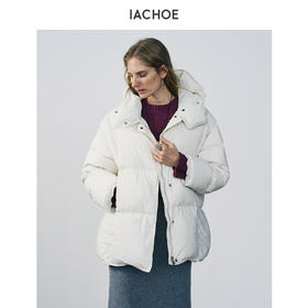 棉仓3671515006-95白鹅绒羽绒服女 25秋冬中长款连帽面包羽绒大帽型保暖