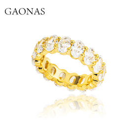 GAONAS  金色时尚贵气金色蛋形排戒11711JGO