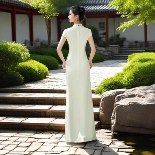 旗袍2025新款高端走秀中国优雅改良连衣裙修身舞台长款演出服 商品图3