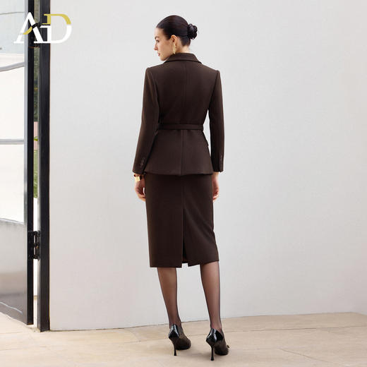 AD绵羊毛西装套装女气质老钱风职业装毛呢西服外套秋冬通勤两件套 商品图4
