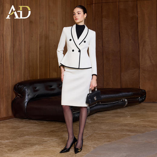AD气质名媛西装套装女冬季灯芯绒2025新款小香风两件套通勤职业装 商品图0